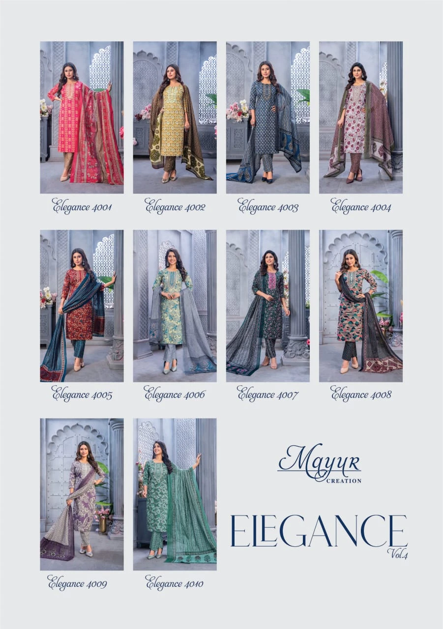 Mayur Elegance Vol-4 – Kurti Pant With Dupatta